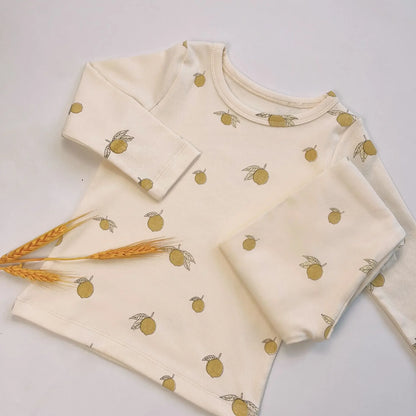 Print Cotton Pajamas Set Long Sleeve