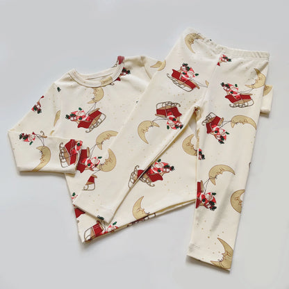 Print Cotton Pajamas Set Long Sleeve