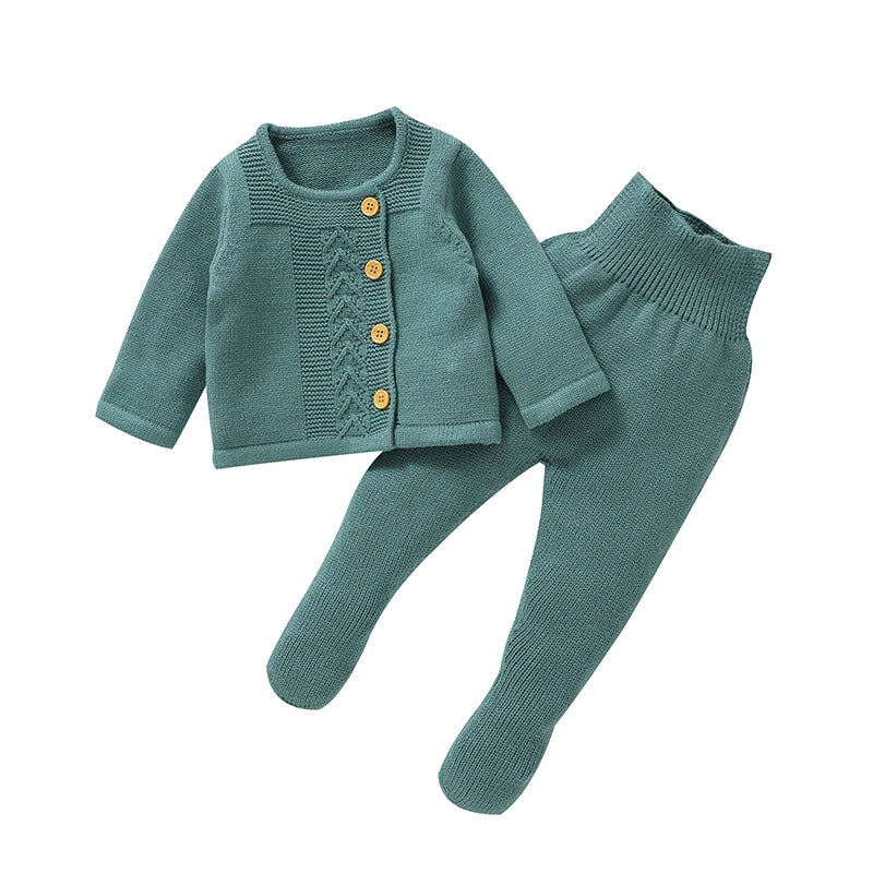 Newborn & Baby Knitted Long Sleeve Pullover & Trousers Leggins