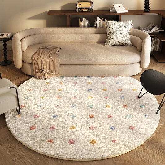 Cream Style Round Carpet