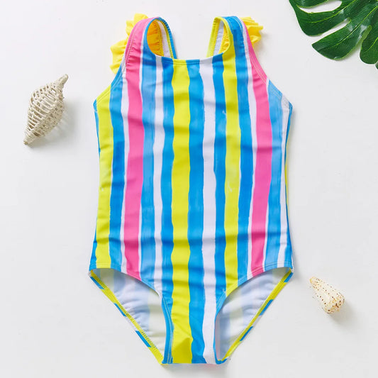 Colored Stripe Swimsuit