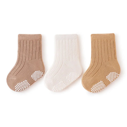 Toddler cotton anti slip socks - 5 pairs