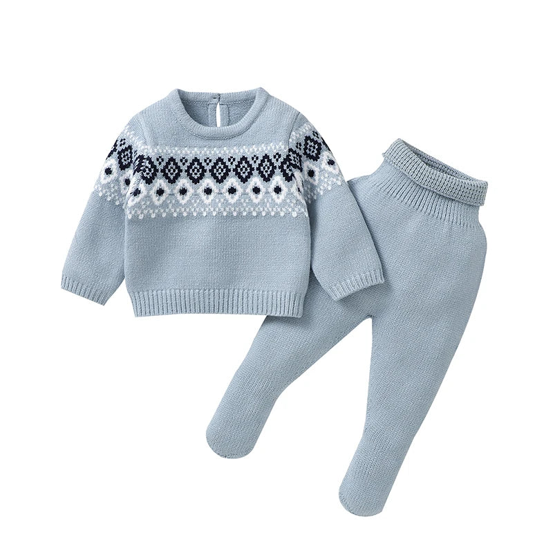 Newborn & Baby Knitted Long Sleeve Pullover & Trousers Leggins