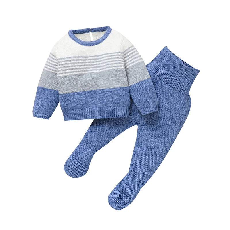 Newborn & Baby Knitted Long Sleeve Pullover & Trousers Leggins