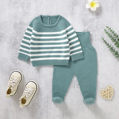 Newborn & Baby Knitted Long Sleeve Pullover & Trousers Leggins