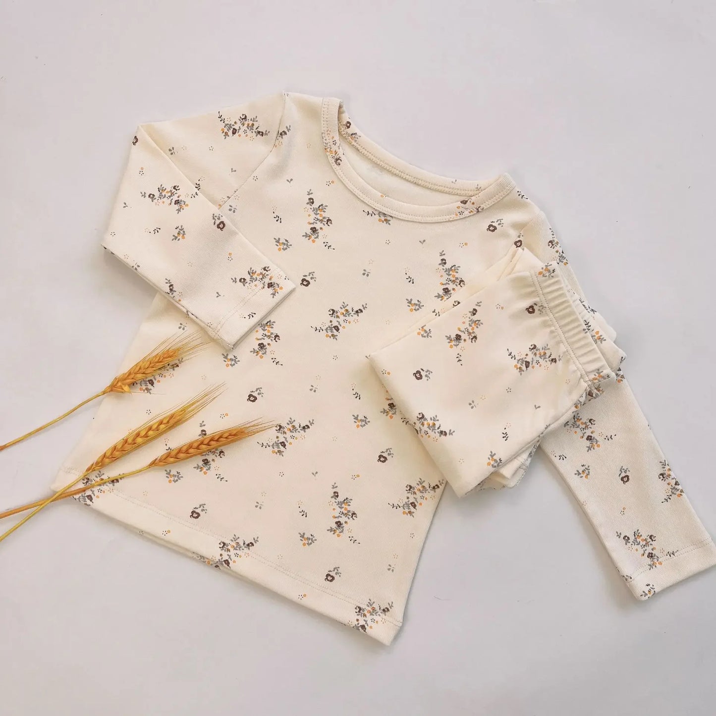 Print Cotton Pajamas Set Long Sleeve