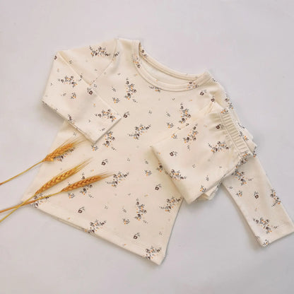 Print Cotton Pajamas Set Long Sleeve