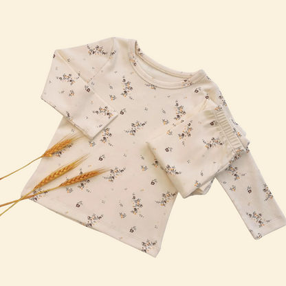 Print Cotton Pajamas Set Long & Short Sleeve