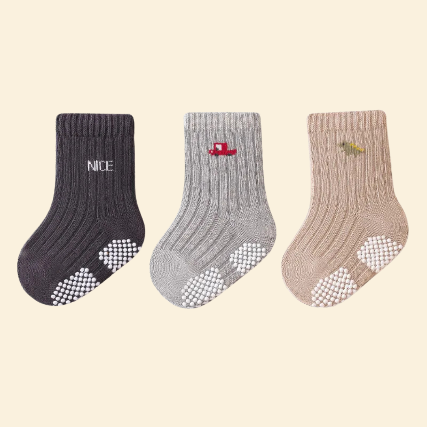 Toddler cotton anti slip socks - 5 pairs