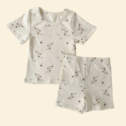 Print Cotton Pajamas Set Long & Short Sleeve