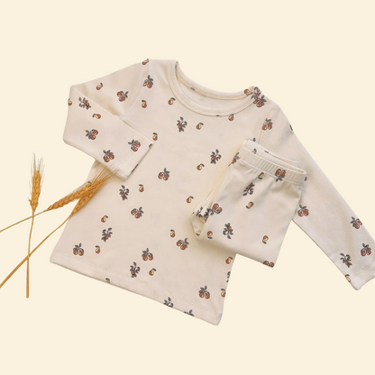 Print Cotton Pajamas Set Long & Short Sleeve