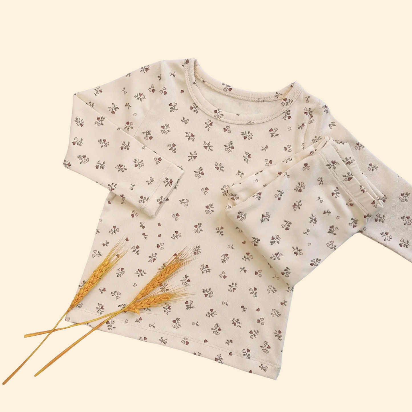 Printed Cotton Pajamas Long Sleeve Set