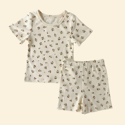 Print Cotton Pajamas Set Long & Short Sleeve