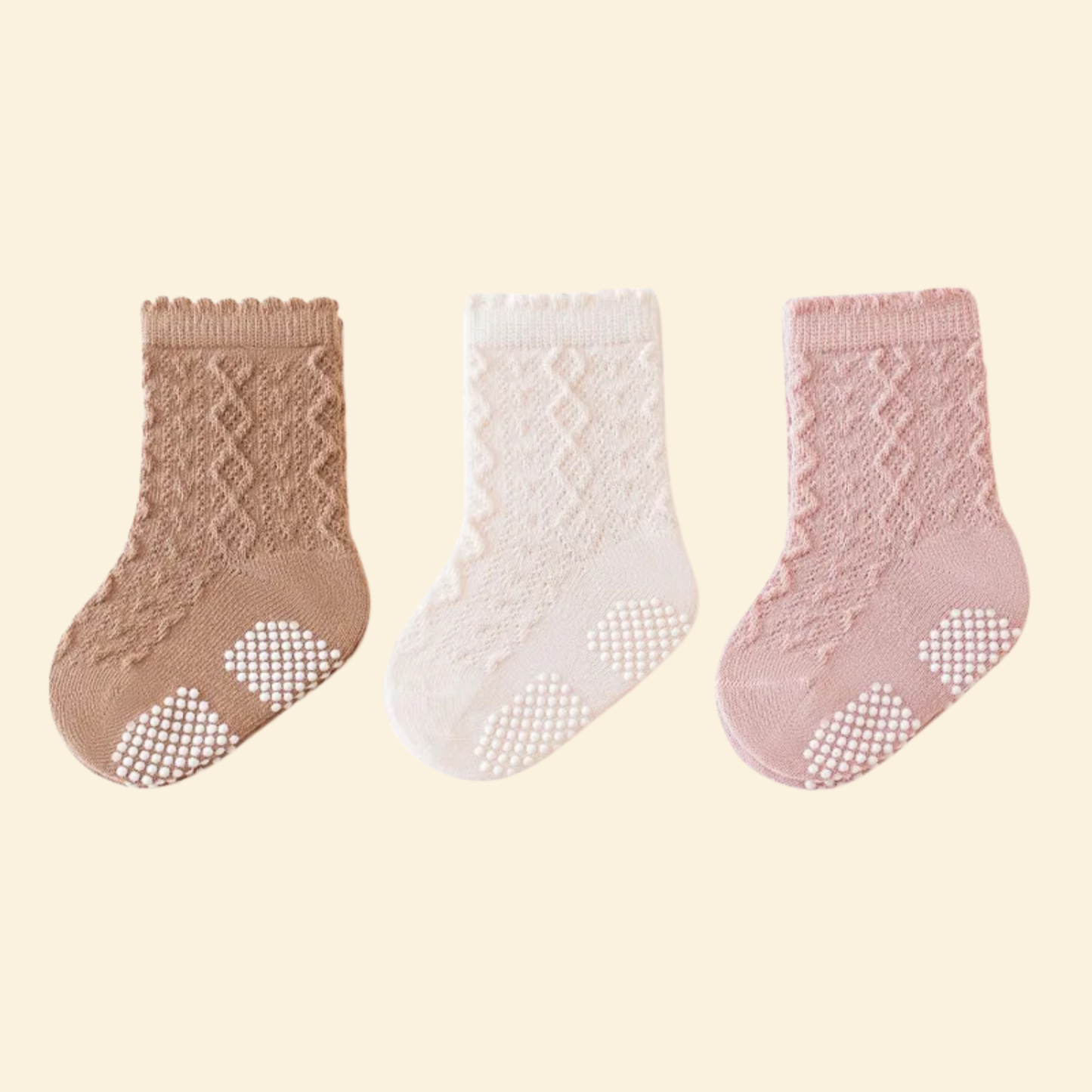 Toddler cotton anti slip socks - 5 pairs