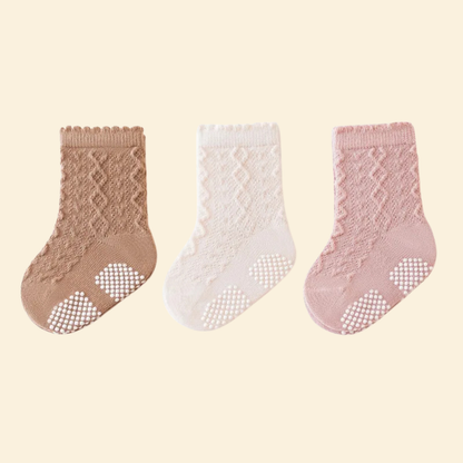 Toddler cotton anti slip socks - 5 pairs