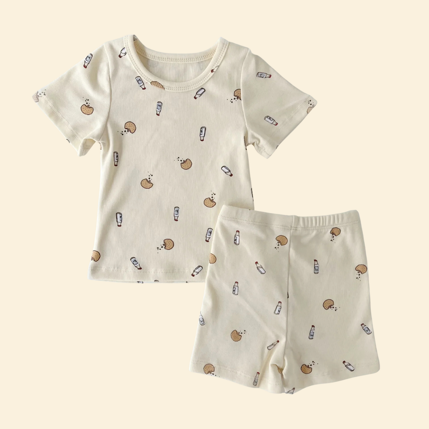 Print Cotton Pajamas Set Long & Short Sleeve