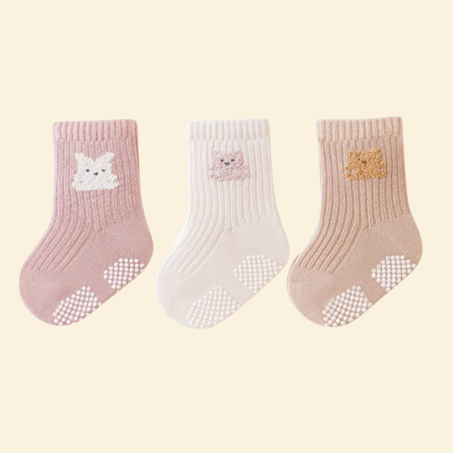 Toddler cotton anti slip socks - 5 pairs