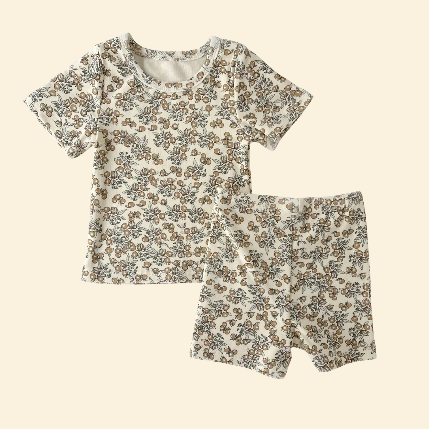 Print Cotton Pajamas Set Long & Short Sleeve