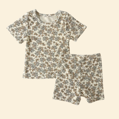 Print Cotton Pajamas Set Long & Short Sleeve
