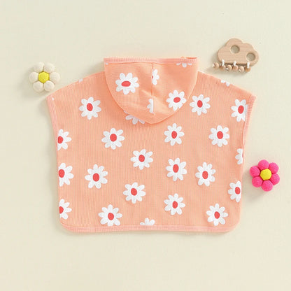 Flower & Strawberry Poncho Cover-up for Swimsuit