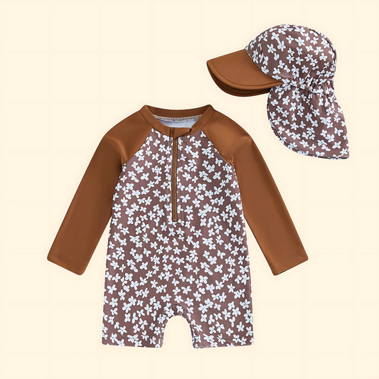 Long Sleeve Swimsuit & Sunhat