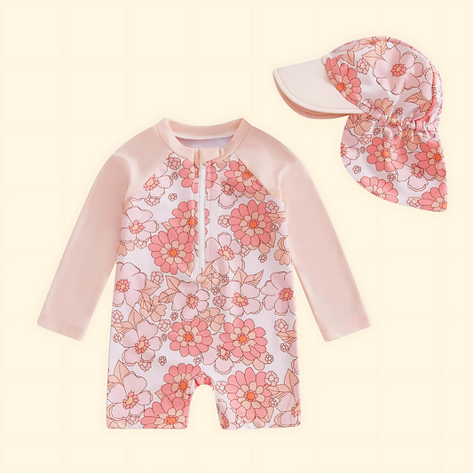 Long Sleeve Swimsuit & Sunhat