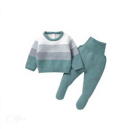 Newborn & Baby Knitted Long Sleeve Pullover & Trousers Leggins