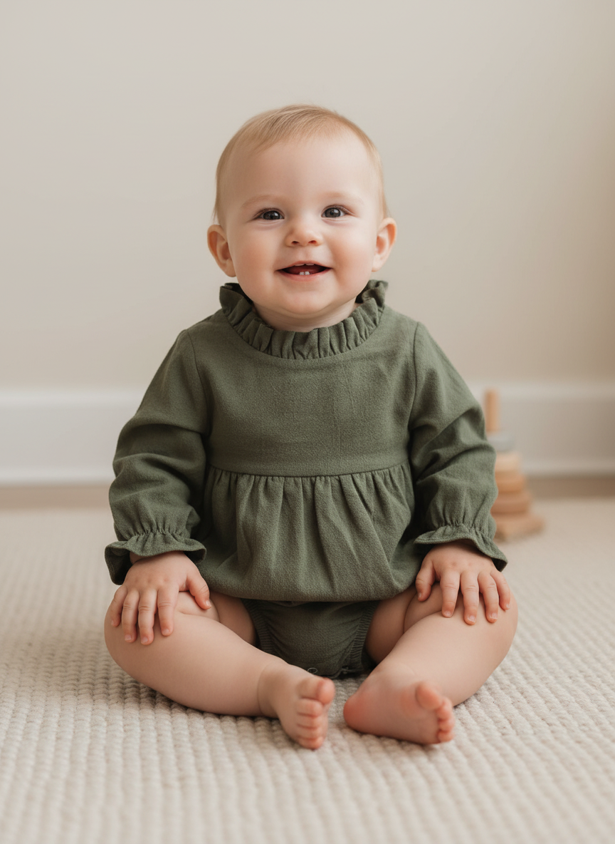 Romper Cotton Long Flying Sleeves