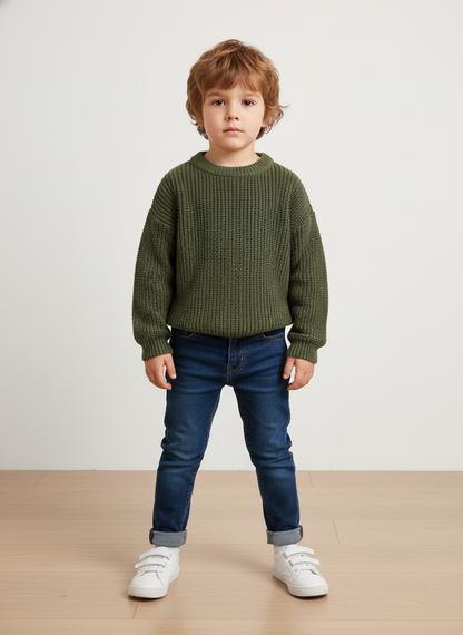 Baby Knitted Long Sleeve Cotton Pullover
