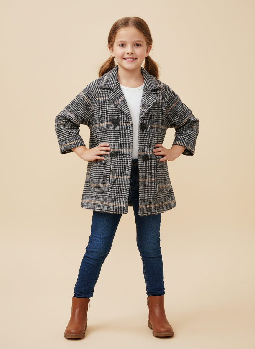 Baby Winter Long Sleeve Warm Jacket With Double Breasted