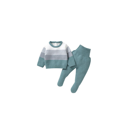 Newborn & Baby Knitted Long Sleeve Pullover & Trousers Leggins