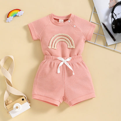 Two-Piece Rainbow Summer Clothing Set